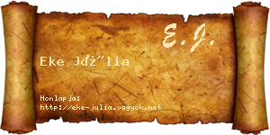 Eke Júlia névjegykártya